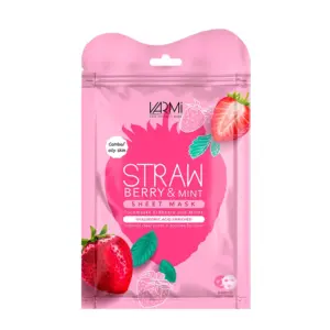 ماسک صورت آبرسان و مغذی وارمی مدل توت فرنگی و نعناع مناسب پوست چرب و مختلط بسته 2 عددی حجم 25 میلی‌لیتر